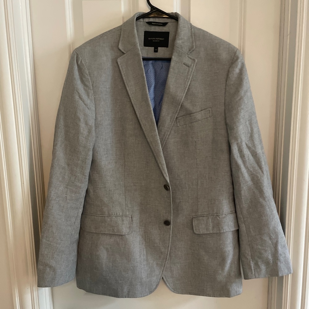 Banana Republic - Gray Linen Blazer Tailored Fit 44R